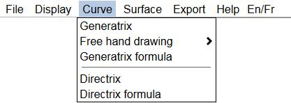 Curves menu