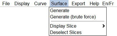 Surface menu