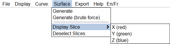 Surface menu